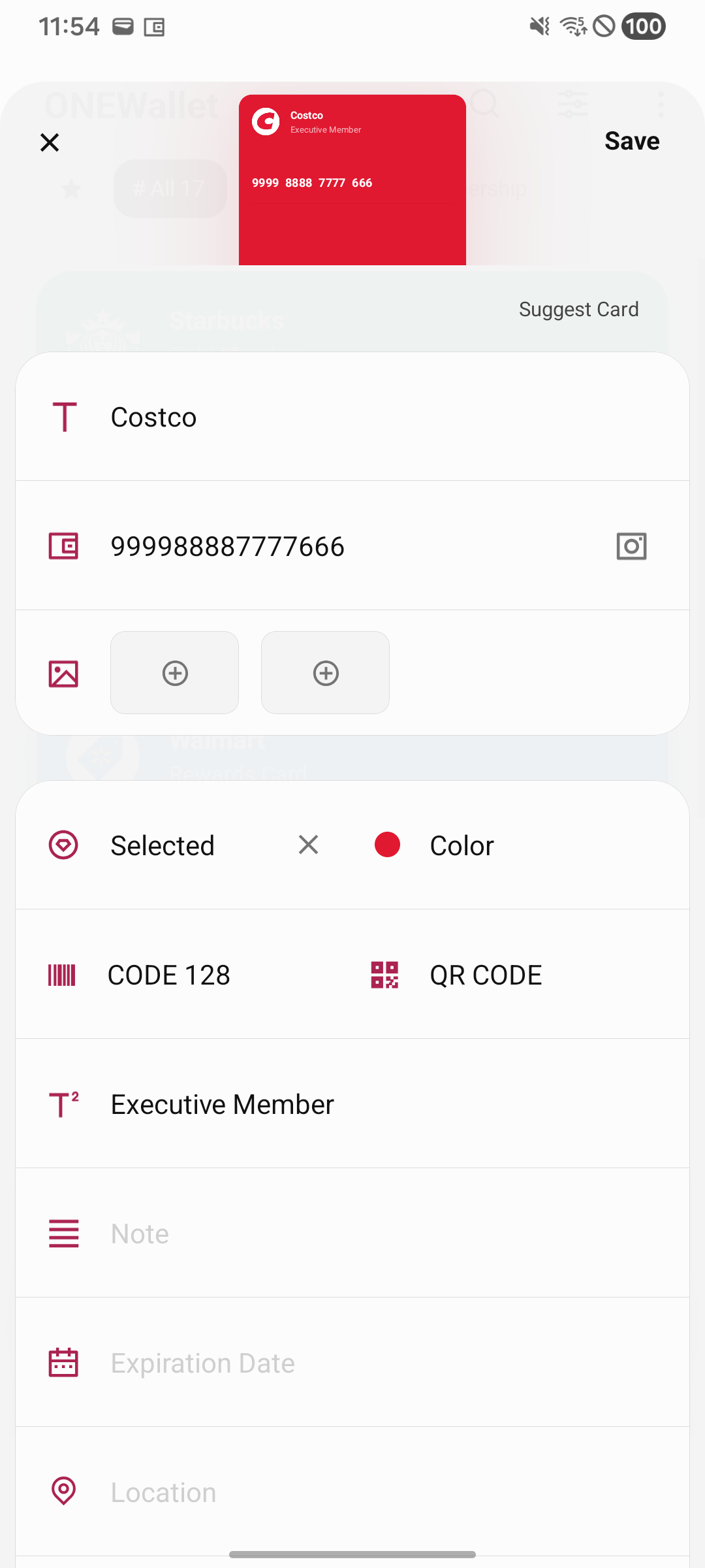 Card editor